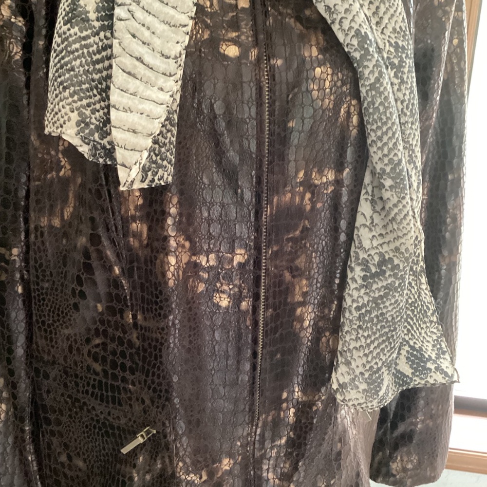ELEMENTZ Dark Chocolate Brown Metallic Full Zipper Jacket - Picture 2 of 8